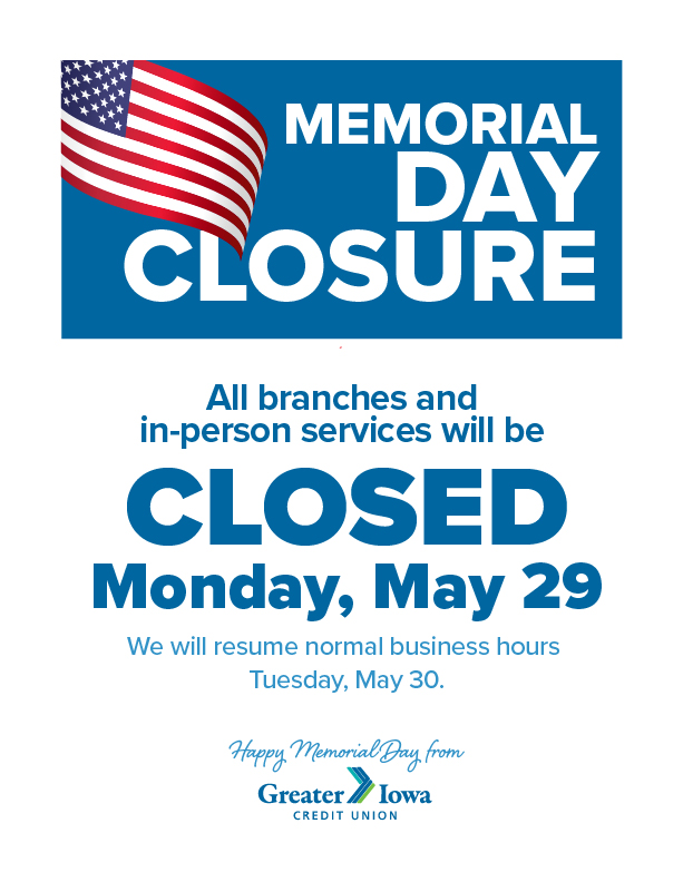 2023 Memorial Day Closure