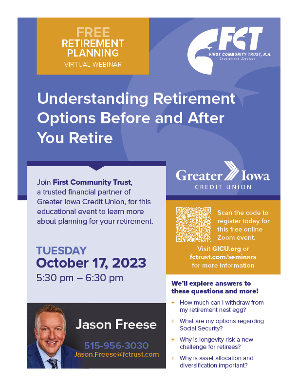 FCT Retirement Planning Webinar flyer