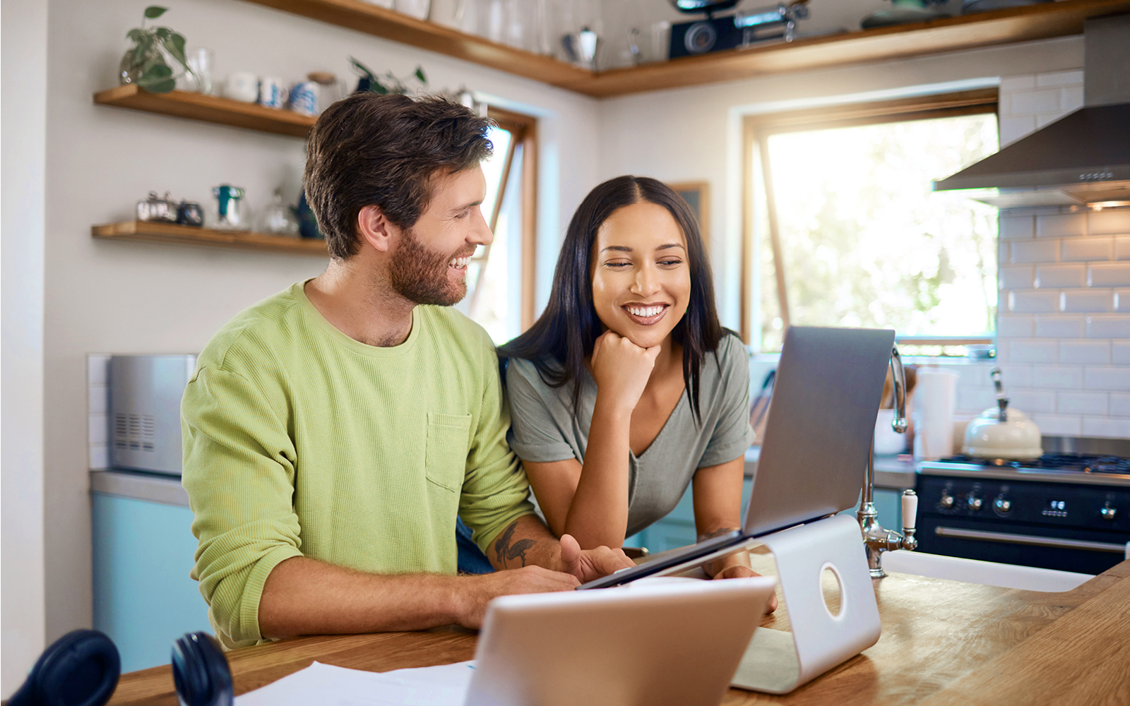 Couple at laptop